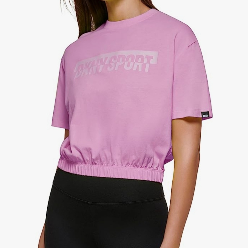 DKNY women's logo tee cropped, size S
